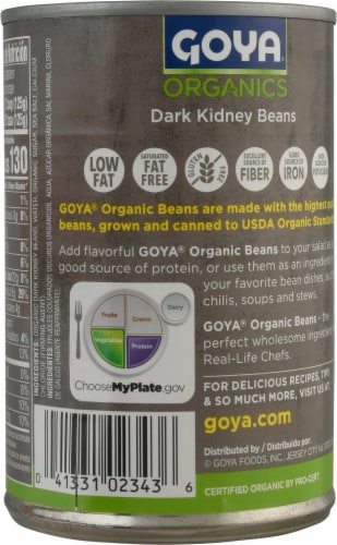 Goya Organics Low Sodium Dark Navy Beans Perspective: back