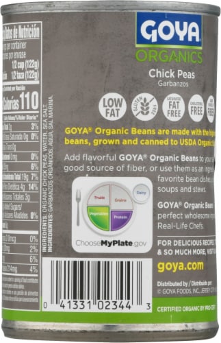 Goya Organic Chick Peas Garbanzos Perspective: back