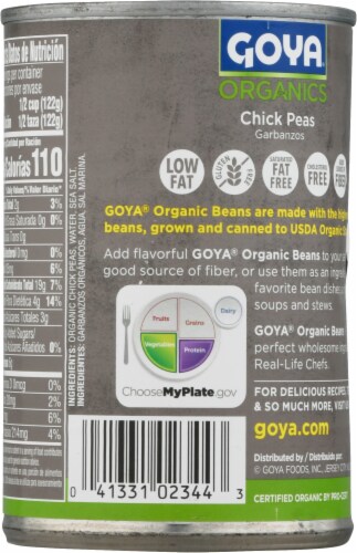 Goya Organic Chick Peas Garbanzos Perspective: back