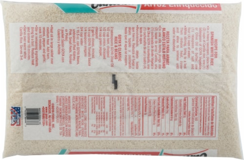 Goya Canilla Extra Long Grain Enriched Rice Perspective: back