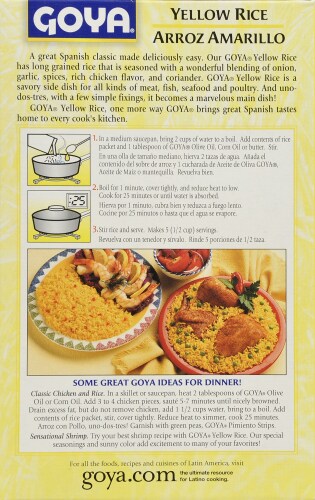 Goya Spanish Style Yellow Rice Perspective: back