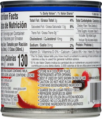 Goya® Sweetened Condensed Milk Perspective: back