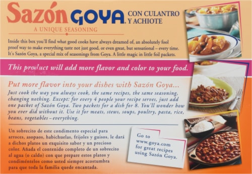 Goya Sazon Coriander & Annatto Seasoning Perspective: back