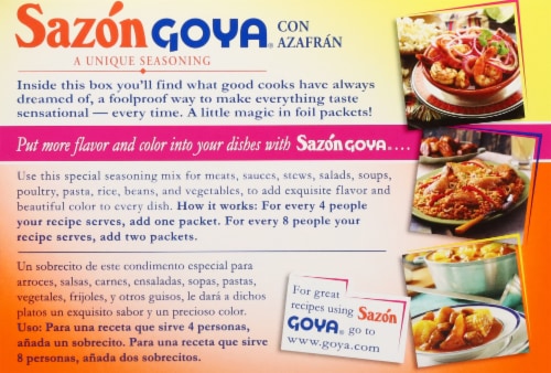 Sazon Goya® Con Azafran Seasoning Perspective: back