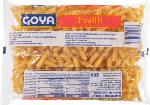 Goya Fusilli Pasta Perspective: back