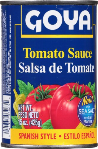 Goya Tomato Sauce Perspective: back