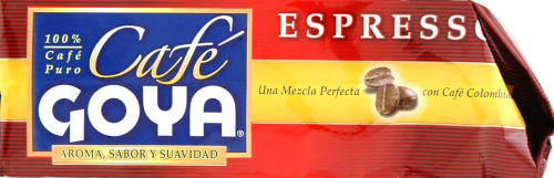 Goya Cafe Espresso Coffee Perspective: back
