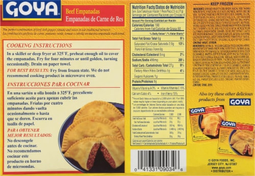 Goya Beef Empanadas Perspective: back