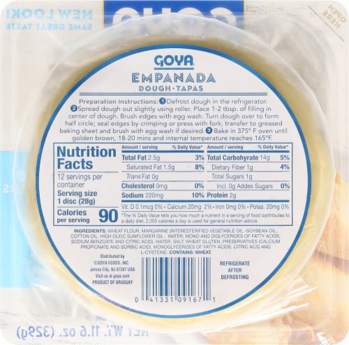 Goya® Empanada Discs Puff Pastry Dough Perspective: back