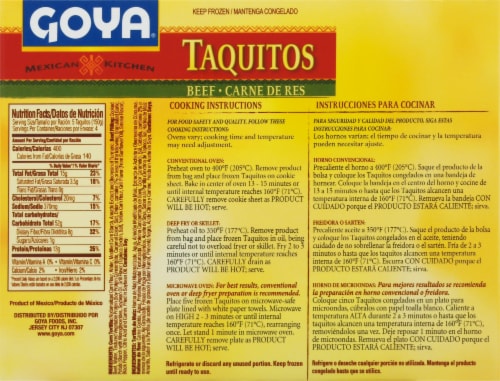 Goya® Beef Taquitos Perspective: back