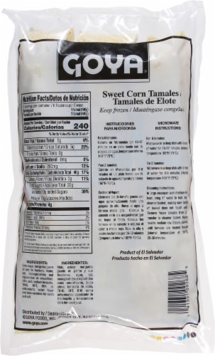 Goya Sweet Corn Tamales Perspective: back