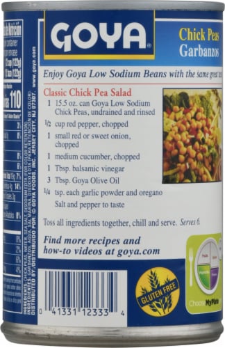 Goya Low Sodium Chick Peas Perspective: back