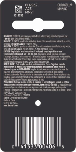 Duracell® 12 Volt 21/23 Alkaline Security Batteries Perspective: back