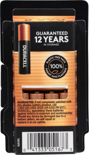 Duracell Alkaline AAA Battery Perspective: back