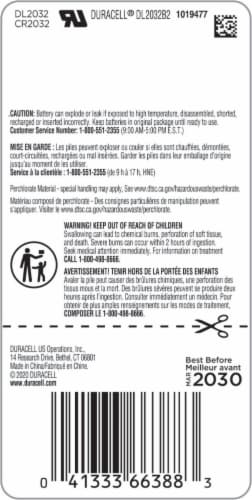 Duracell® Lithium Medical Battery 3V Perspective: back