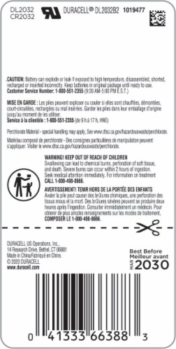 Duracell® Lithium Medical Battery 3V Perspective: back