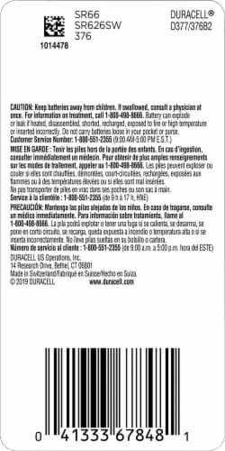 Duracell® 376/377 Watch/Calculator Battery Perspective: back