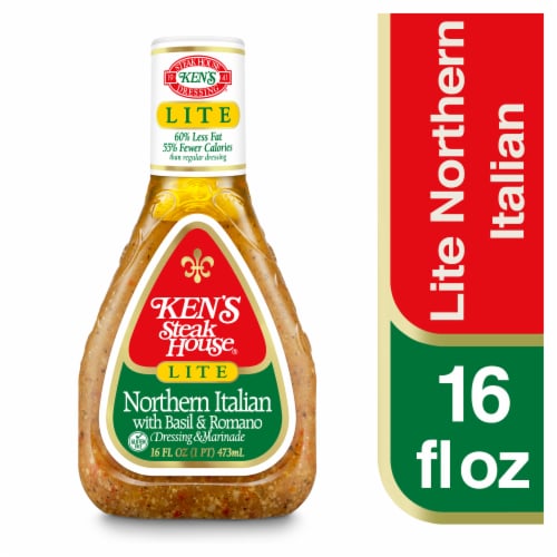 Ken's Steak House Lite Northern Italian with Basil& Romano Salad Dressing & Marinade Perspective: back