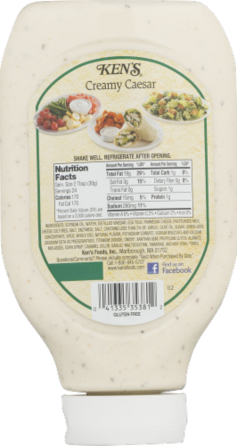Ken's Steak House® Creamy Caesar Salad Dressing Perspective: back