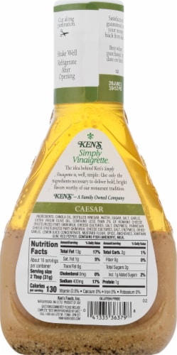 Ken's Steak House® Simply Vinaigrette Caesar Salad Dressing Perspective: back