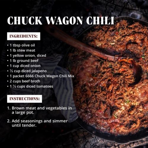 Four Sixes Chuck Wagon Chili Mix Seasoning Blend Perspective: back