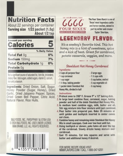 Four Sixes™ Steeldust Hot Honey Mix Seasoning Blend Perspective: back