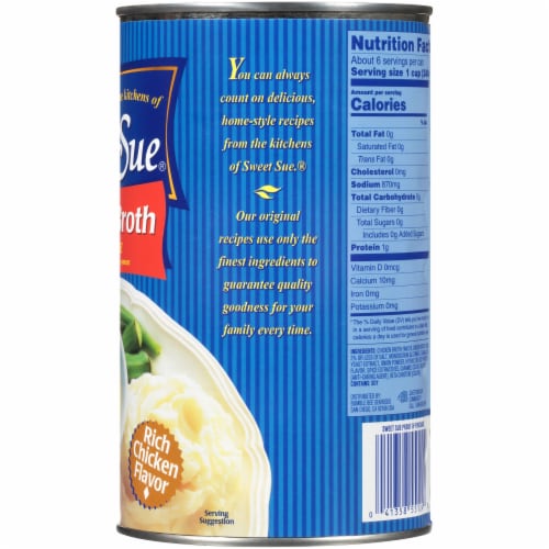 Sweet Sue® 99% Fat Free Chicken Broth Perspective: back