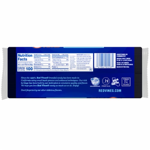 Red Vines Black Licorice King Size Tray Candy Twists Perspective: back