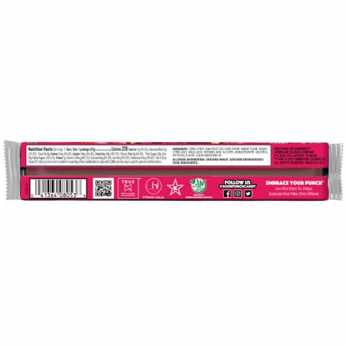 Sour Punch Fruit Flavored Strawberry Candy Straws Perspective: back