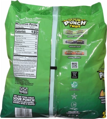 Sour Punch® Assorted Flavors Individually Wrapped Twists Perspective: back
