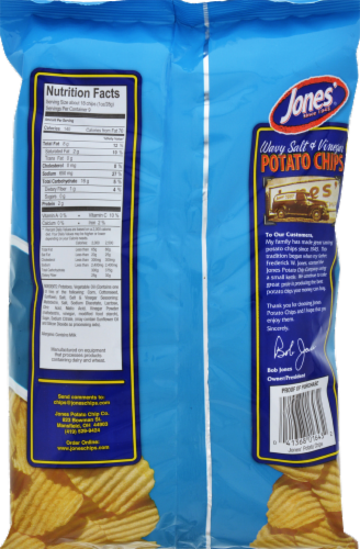 Jones Wavy Salt And Vinegar Potato Chips Perspective: back