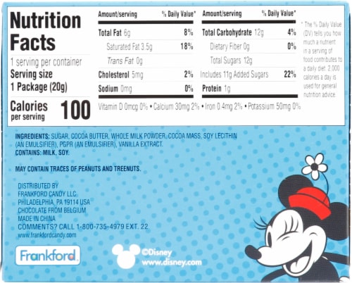 Frankford Wonder Mates® Plus Prize Milk Chocolate Mickey & Coin Surprise Candy Perspective: back