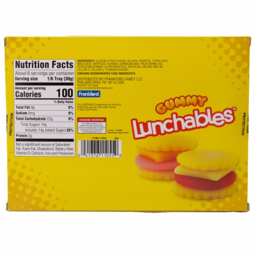 Frankford's Kraft Lunchables Cracker Stacker Gummy Candy Perspective: back