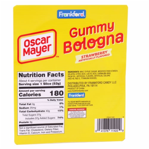Frankford® Oscar Mayer™ Bologna Gummy Candy Perspective: back