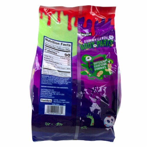 Frankford® Gummy Body Parts Stand Up Candy Bag Perspective: back