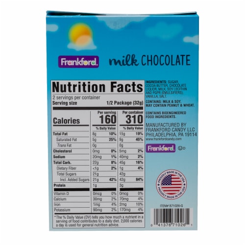 Frankford® Solid Milk Chocolate Easter Bunny Candy Perspective: back