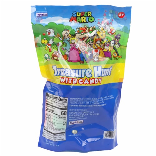 Frankford Super Mario™ Treasure Hunt Eggs with Candy Gummy Easter Candy Bag Perspective: back