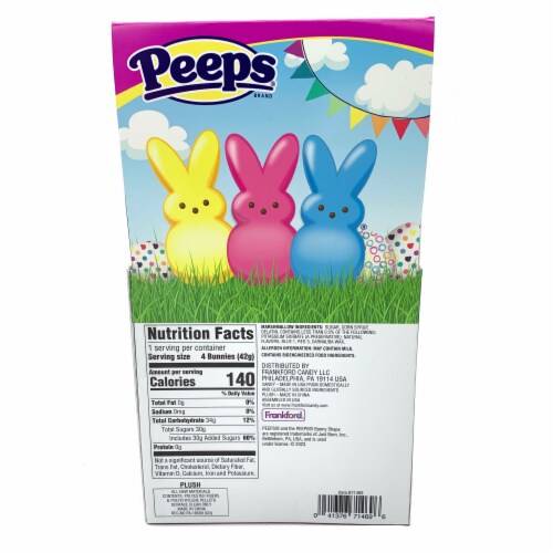 Peeps® Plush Bunny Gift Set with Marshmallow Easter Bunnies Perspective: back