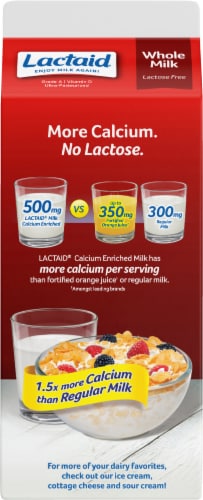 Lactaid 100% Lactose Free Calcium Enriched Milk Perspective: back