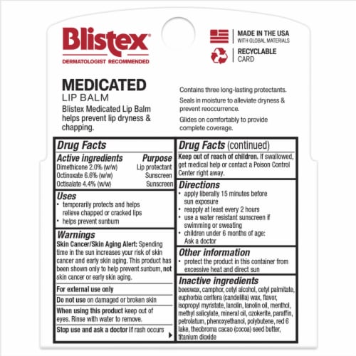 Blistex® Medicated Lip Balm SPF 15 Perspective: back