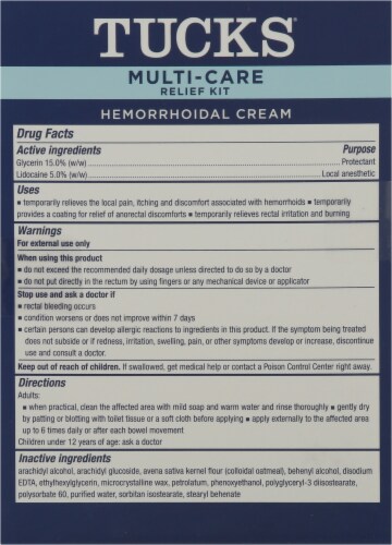 Tucks® Multi-Care Lidocaine Cream and Witch Hazel Pads Hemorrhoid Relief Kit Perspective: back