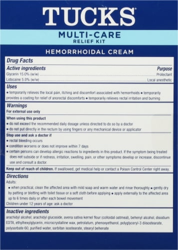 Tucks® Multi-Care Lidocaine Cream and Witch Hazel Pads Hemorrhoid Relief Kit Perspective: back