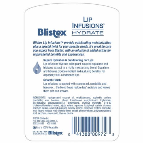 Blistex Lip Infusions Hydrate Lip Moisturizer Perspective: back
