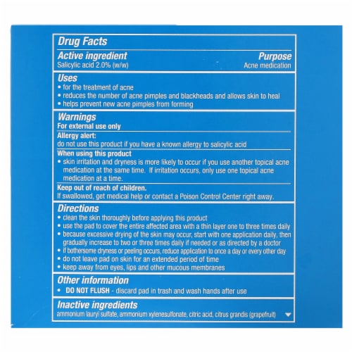 Stridex XL Face & Body Pads Perspective: back