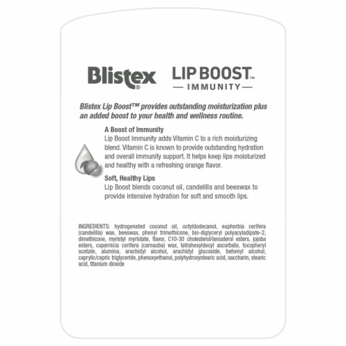 Blistex Lip Balm Boost Immunity with Coconut Oil Vitamin C & Beeswax Perspective: back
