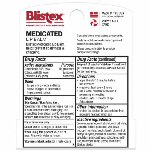 Blistex® Medicated Lip Balm SPF 15 Perspective: back