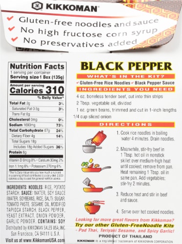 Kikkoman® Black Pepper Noodle Kit with Sauce Perspective: back