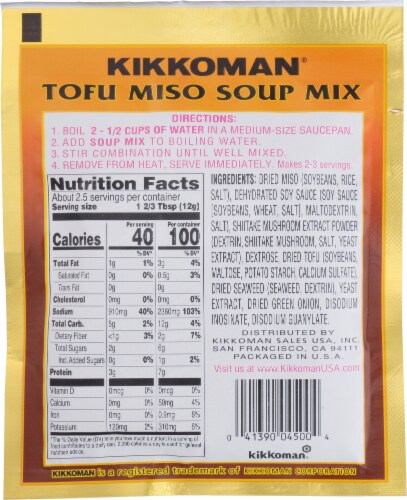 Kikkoman® Tofu Miso Soybean Paste Soup Mix Perspective: back