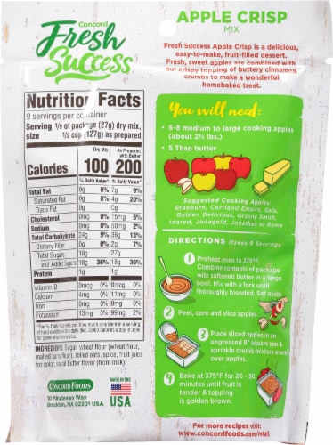 Concord Foods Fresh Success Apple Crisp Mix Perspective: back