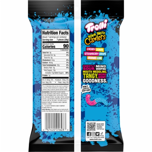 Trolli® Sour Brite Crawlers Gummi Candy Perspective: back